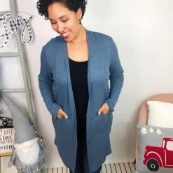 Iris & Rainbow Boutique #L291 A Winter Blue Cardigan