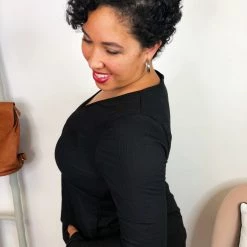 Iris & Rainbow Boutique #K781 Making The Most Of It Top (BLACK)