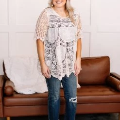 Iris & Rainbow Boutique #L9 Tune In To Lace Tunic New Arrivals