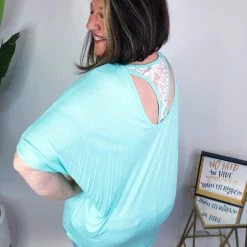 Iris & Rainbow Boutique #M620 My Dolman Back Lace (Mint) New Arrivals