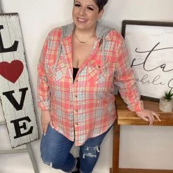 Iris & Rainbow Boutique New Arrivals #L933 I Gotta A Feeling Hoodie (Coral)