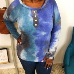 Iris & Rainbow Boutique #K891 Waves Of Tie Dye Top