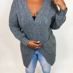Iris & Rainbow Boutique #K756 Cords Of Love Cardigan (Charcoal)