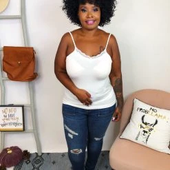 Iris & Rainbow Boutique #K810 Sierra's Lace Tank Top (Ivory) New Arrivals