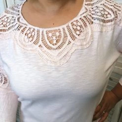 Iris & Rainbow Boutique #K68 Sunday Morning Lace Dolman Top