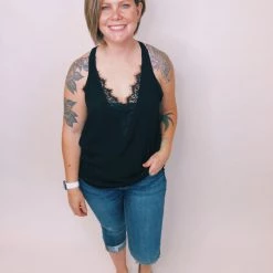 Iris & Rainbow Boutique #K303 Lace Me Down Top (BLACK) New Arrivals