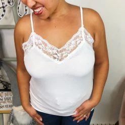 Iris & Rainbow Boutique #L271 Pure Glamour Lace POL Top (White) New Arrivals