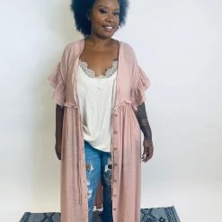 Iris & Rainbow Boutique New Arrivals #K507 Between Me And You Button-Down Kimono