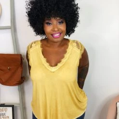 Iris & Rainbow Boutique #K801 My Sunshine Lace POL Top New Arrivals