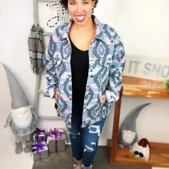 Iris & Rainbow Boutique New Arrivals #L826 Work Of Art Shacket