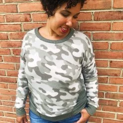 Iris & Rainbow Boutique #K493 Almost Fall In Camo Top New Arrivals