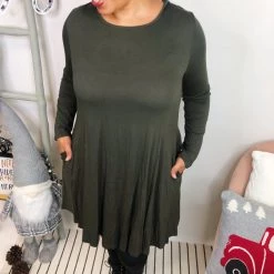 Iris & Rainbow Boutique New Arrivals #L301 Simple And Stunning Dress (Olive)