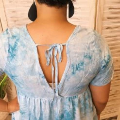 Iris & Rainbow Boutique New Arrivals #K121 Turquoise Waters Tie Dye Dress