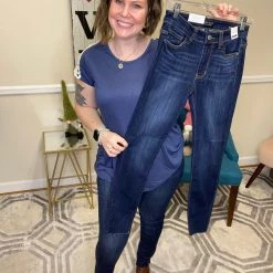 Iris & Rainbow Boutique #J59 Solid State Of Mind Non-Distressed Judy Blue Skinny Jeans