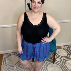 Iris & Rainbow Boutique New Arrivals #H919 A Dash Of Tie Dye Woven Shorts