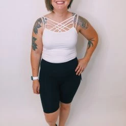 Iris & Rainbow Boutique #K285 Mono B Back Pocket Biker Shorts (Black) New Arrivals