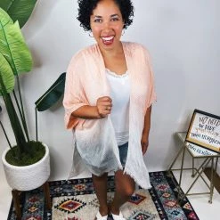 Iris & Rainbow Boutique #N323 Wispy Ombre Kimono