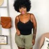 Iris & Rainbow Boutique #K808 My Relax Day POL Shorts (Olive) 2 Iris & Rainbow Boutique #K808 My Relax Day POL Shorts (Olive)