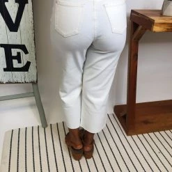 Iris & Rainbow Boutique New Arrivals #M322 Greater Love White Crop Judy Blue Jeans