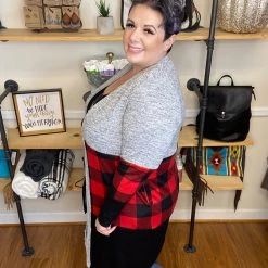 Iris & Rainbow Boutique #F22 Wild For Plaid Color Block Cardigan