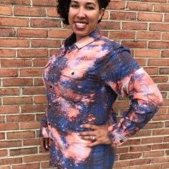 Iris & Rainbow Boutique New Arrivals #E78 One Of A Kind Flannel Tops (Pink/Blue)