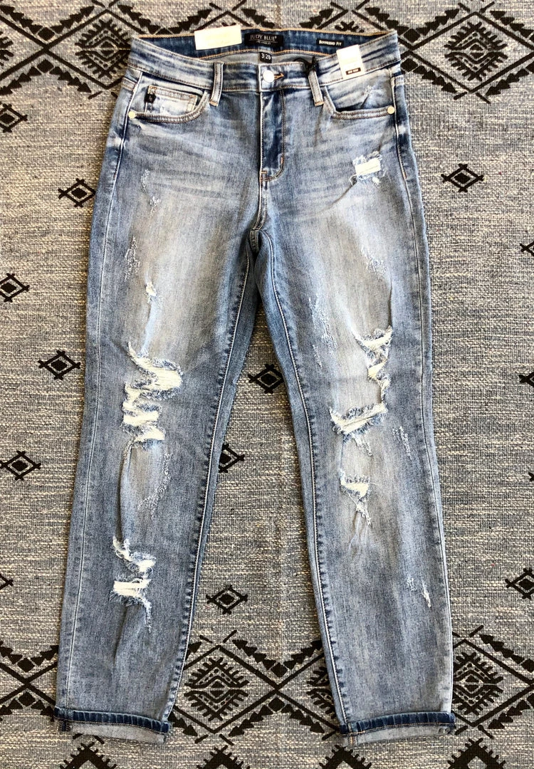 Iris & Rainbow Boutique New Arrivals #J831 Slashin Up My Knees Mid Rise Boyfriend Judy Blue Jeans 6 Iris & Rainbow Boutique New Arrivals #J831 Slashin Up My Knees Mid Rise Boyfriend Judy Blue Jeans
