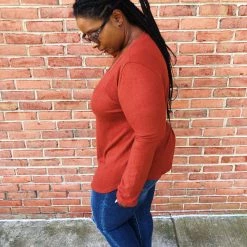 Iris & Rainbow Boutique #K685 The City Girl's Cozy Pullover (Rust)