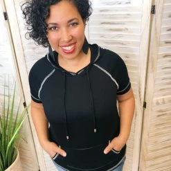 Iris & Rainbow Boutique #K65 Black Out The Lines Hooded Top