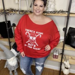 Iris & Rainbow Boutique New Arrivals #H57 Hoes In The House Off The Shoulder Sweatshirt