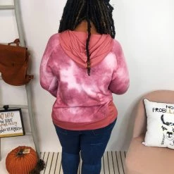 Iris & Rainbow Boutique #K915 Magenta Swirls Hoodie Top New Arrivals