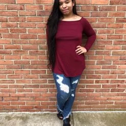 Iris & Rainbow Boutique New Arrivals #C26 Jolie's Off The Shoulder Top (Wine)