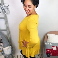 Iris & Rainbow Boutique #465 *Doorbuster*Strolling Downtown Top (Mustard) New Arrivals