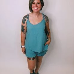 Iris & Rainbow Boutique #K315 Drifting In The Blue Sea Shorts New Arrivals