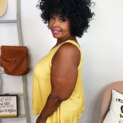 Iris & Rainbow Boutique New Arrivals #K804 Trapped In Lace Sleeveless POL Top (Yellow)