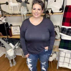 Iris & Rainbow Boutique New Arrivals #Q05 Kaylee's Long Sleeve Top (Violet)