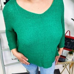 Iris & Rainbow Boutique New Arrivals #M694 Happy Evergreen Sweater