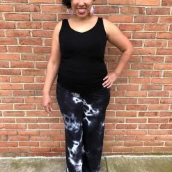 Iris & Rainbow Boutique #J466 Dark Tie Dye Skies Palazzo Pants