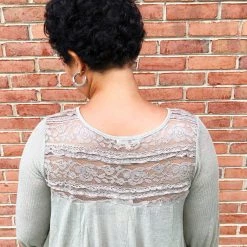 Iris & Rainbow Boutique #K625 Savannah's Favorite Long Sleeve Top (Faded Sage)