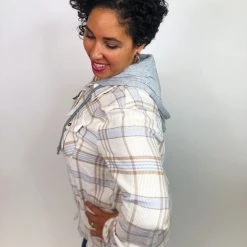 Iris & Rainbow Boutique #K694 Striped Flannel Top (BLUE) 25 Iris & Rainbow Boutique #K694 Striped Flannel Top (BLUE)