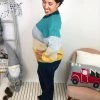 Iris & Rainbow Boutique New Arrivals #L246 Harbor Sunsets Color Block Sweater