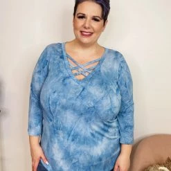 Iris & Rainbow Boutique #K981 Glittering Morning Sky Feelings 3/4 Sleeves Top New Arrivals