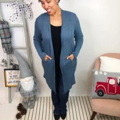 Iris & Rainbow Boutique #L291 A Winter Blue Cardigan