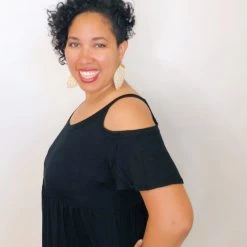 Iris & Rainbow Boutique #K188 Lucky In Love Cold Shoulder Dress