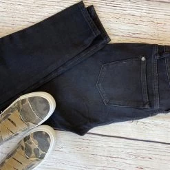 Iris & Rainbow Boutique #H191 Black Thermal Judy Blue Skinny Jeans New Arrivals