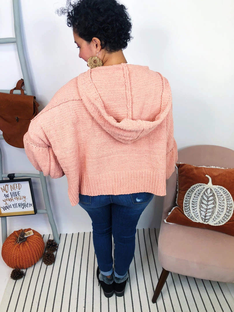 Iris & Rainbow Boutique New Arrivals #K985 Blush My Days Hooded Sweater 8 Iris & Rainbow Boutique New Arrivals #K985 Blush My Days Hooded Sweater