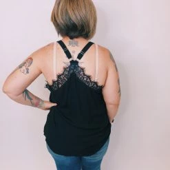 Iris & Rainbow Boutique #K303 Lace Me Down Top (BLACK) New Arrivals