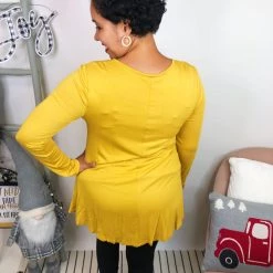 Iris & Rainbow Boutique #465 *Doorbuster*Strolling Downtown Top (Mustard) New Arrivals