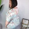 Iris & Rainbow Boutique #M615 Matching In Floral Top (Mint Comb) New Arrivals