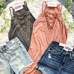 Iris & Rainbow Boutique New Arrivals #301 Swingy Lace Up Tunic (FINAL SALE)