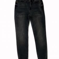Iris & Rainbow Boutique New Arrivals #360 Jade's Black Destroyed Hem Judy Blue Jeans